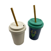 Cool Creative Bamboo Fiber Water Cup Silicone Lid Cover Coffee Mug Cups
