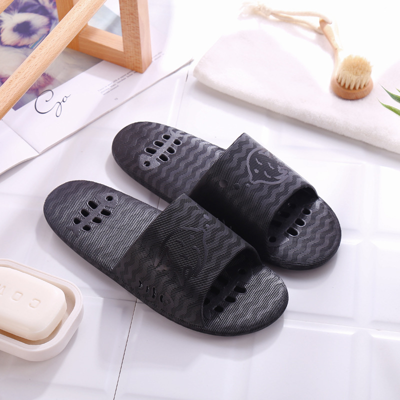 SIJI New four seasons indoor home leaky bathroom slippers PVC plastic men home hotel slippers wholesale