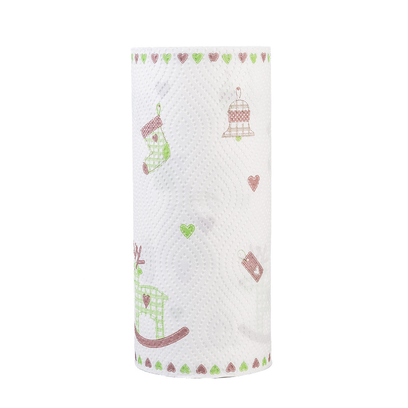 GUNIU Printed kitchen paper disposable cleaning lazy rag paper absorbent grease wipe hand towel